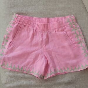 Lily Pulitzer Laryn Linen Shorts Medium Pink And Green